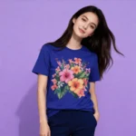 Soft & Breathable Floral Graphic Tee - WTEE-1558 - Image 2