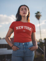 Letter Graphic Ladies T-Shirt for a Casual Outfit - WTEE-172 - Image 2