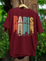 PARIS Letter Graphic Oversized Drop Shoulder Tee – DRP-1037 - Image 3