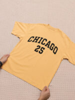 CHICAGO Letter Graphic Breathable Cotton Drop Shoulder T-Shirt – DRP-1106 - Image 3