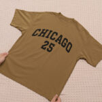 CHICAGO Letter Graphic Breathable Cotton Drop Shoulder T-Shirt – DRP-1106