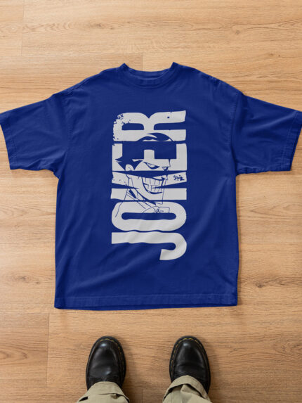 JOKER Letter Graphic Modern Oversized Drop Shoulder T-Shirt-DRP-1118
