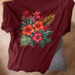 Floral Designed Trendy Oversized Drop Shoulder T-Shirt-DRP-1555