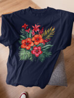 Floral Designed Trendy Oversized Drop Shoulder T-Shirt-DRP-1555 - Image 5