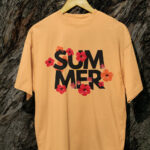 SUMMER Letter Graphic Breathable Cotton Drop Shoulder T-Shirt -DRP-1565