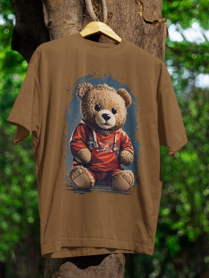 BEAR Designed Loose Fit Drop Shoulder T-Shirt  -DRP-1573