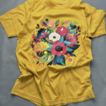 Casual Women's Floral Graphic Cotton Tee for a Simple and Versatile Style - WTEE-1581