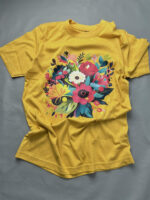 Casual Women's Floral Graphic Cotton Tee for a Simple and Versatile Style - WTEE-1581