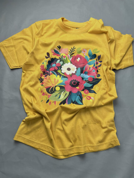 Casual Women's Floral Graphic Cotton Tee for a Simple and Versatile Style - WTEE-1581