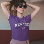 New York Letter Graphic Female T-Shirt-WTEE-172