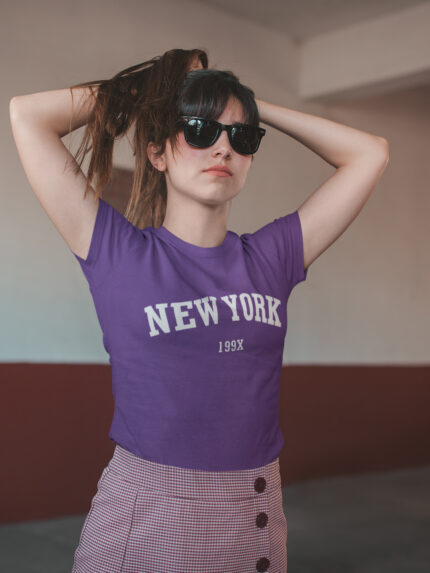 New York Letter Graphic Female T-Shirt-WTEE-172