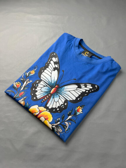 Butterfly and Floral Graphic T-Shirt - WTEE-1520