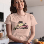 Summer Paradise designed Casual Cotton T-Shirt-WTEE-2005