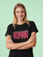 Human Letter Graphic Printed Summer T-shirt-WTEE-2010
