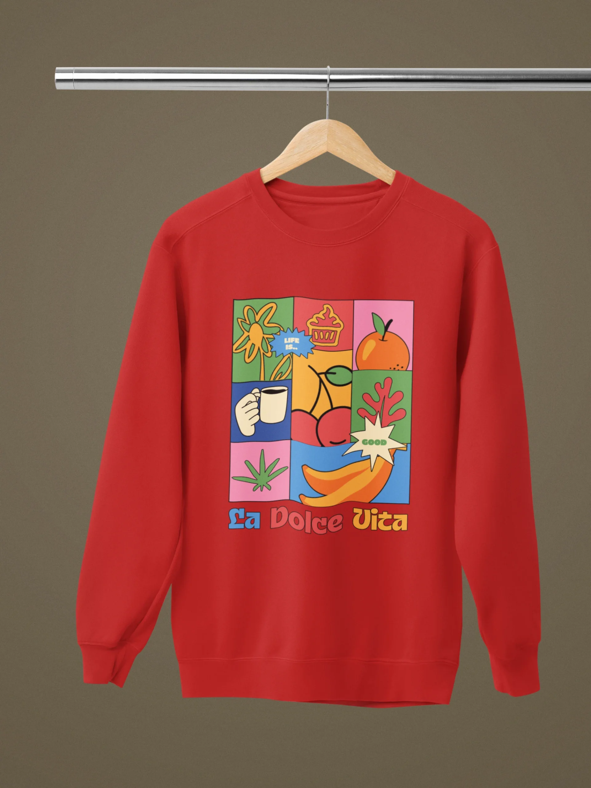 2334 red Premium Sweatshirt | Soft Fabric & Everyday Comfort - SWT-2334 - Image 1