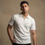 Premium Ribbed Half Zip Polo T-Shirt - PLV4-01
