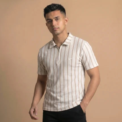 Premium Ribbed Half Zip Polo T-Shirt - PLV4-10