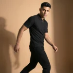 Premium Ribbed Half Zip Polo T-Shirt - PLV4-02
