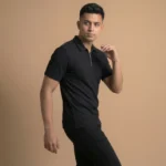 Premium Ribbed Half Zip Polo T-Shirt - PLV4-02 - Image 2