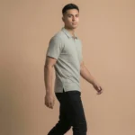 Premium Ribbed Half Zip Polo T-Shirt - PLV4-03 - Image 2