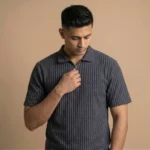 Premium Ribbed Half Zip Polo T-Shirt - PLV4-05 - Image 2