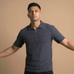 Premium Ribbed Half Zip Polo T-Shirt - PLV4-05