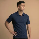 Premium Knit Half Zip Polo Top - PLV4-07