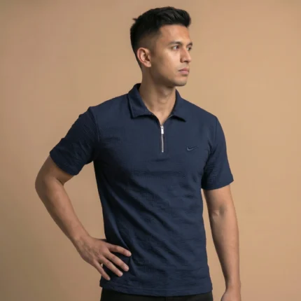 Premium Knit Half Zip Polo Top - PLV4-07