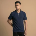 Premium Knit Half Zip Polo Top - PLV4-07 - Image 3