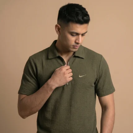 Premium Knit Half Zip Polo Top - PLV4-08