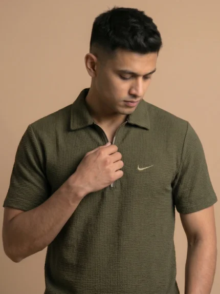 Premium Knit Half Zip Polo Top - PLV4-08