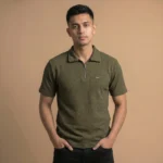 Premium Knit Half Zip Polo Top - PLV4-08 - Image 3
