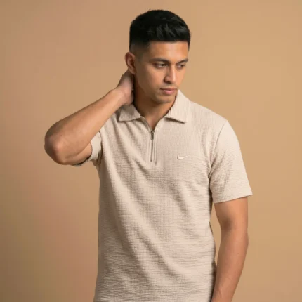 Premium Knit Half Zip Polo Top - PLV4-09