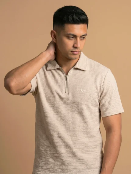 Premium Knit Half Zip Polo Top - PLV4-09