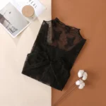 Elegant Floral Mesh Top – Women's Sheer Long Sleeve Mesh Undershirt - Product code: IMP1-T - Image 8