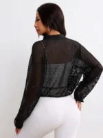 Women's Mesh Yoga Jacket – Lightweight Breathable Sports Top with Zipper -IMP14J - Image 6