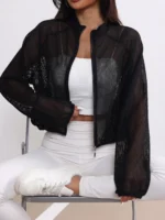 Women's Mesh Yoga Jacket – Lightweight Breathable Sports Top with Zipper -IMP14J - Image 7