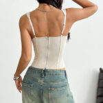 Women's Structured Sweetheart Neckline Corset Top with Wide Straps | IMP-22-CT - Image 20