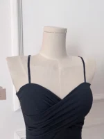 Criss-Cross Ruched Cami – Ribbed Spaghetti Strap Top | IMP-6-T - Image 5