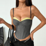Women's Contrast Trim Structured Corset Top | IMP-24-CT-A - Image 8