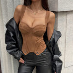 Women's Structured Sweetheart Neckline Corset Top with Wide Straps | IMP-22-CT
