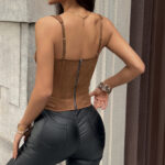 Women's Structured Sweetheart Neckline Corset Top with Wide Straps | IMP-22-CT - Image 13