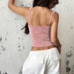 Women's Structured Sweetheart Neckline Corset Top with Wide Straps | IMP-22-CT - Image 21