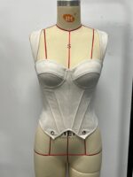 Women's Structured Sweetheart Neckline Corset Top with Wide Straps | IMP-22-CT - Image 22