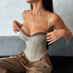Women's Contrast Trim Structured Corset Top | IMP-24-CT-A - Image 3