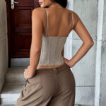 Women's Contrast Trim Structured Corset Top | IMP-24-CT-A - Image 6