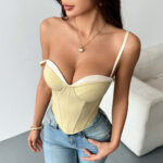 Women's Contrast Trim Structured Corset Top | IMP-24-CT-A - Image 27