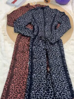 Women's Leopard Print Flared Zip-Up Jumpsuit - 108 JMP ACT - Image 2